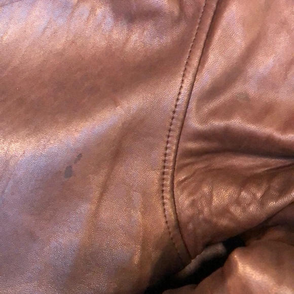 Andrew Marc Leather Jacket with faux fur trim - Picture 12 of 14